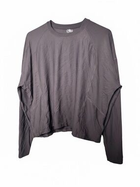 CALIA by Carrie Underwood Gray/Purple Ribbed Crew Top